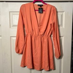 NBD X the Naven Twins long-sleeve Peach Mini Dress.  Size-S.  New with Tags.